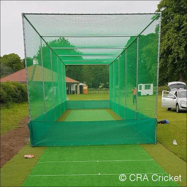 Outdoor garden cricket practice area installation